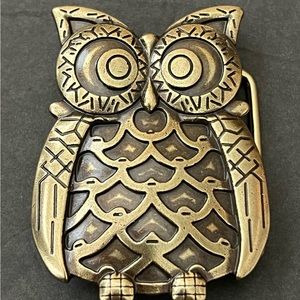 Owl Gold tone belt buckle